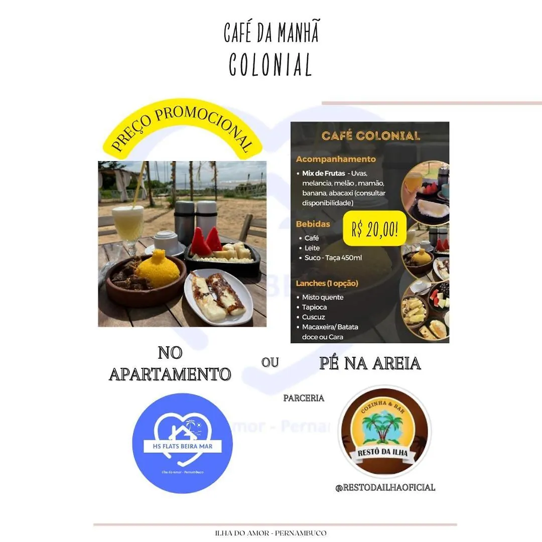 רסיפה Flats Vista Para O Mar - Pe Na Areia - 4 Opcoes De Quarto Com Cafe Da Manha ברזיל